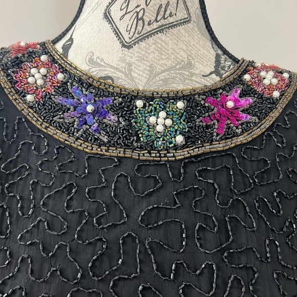 Laurence Kazar vintage sequin women’s top - Picture 2 of 8